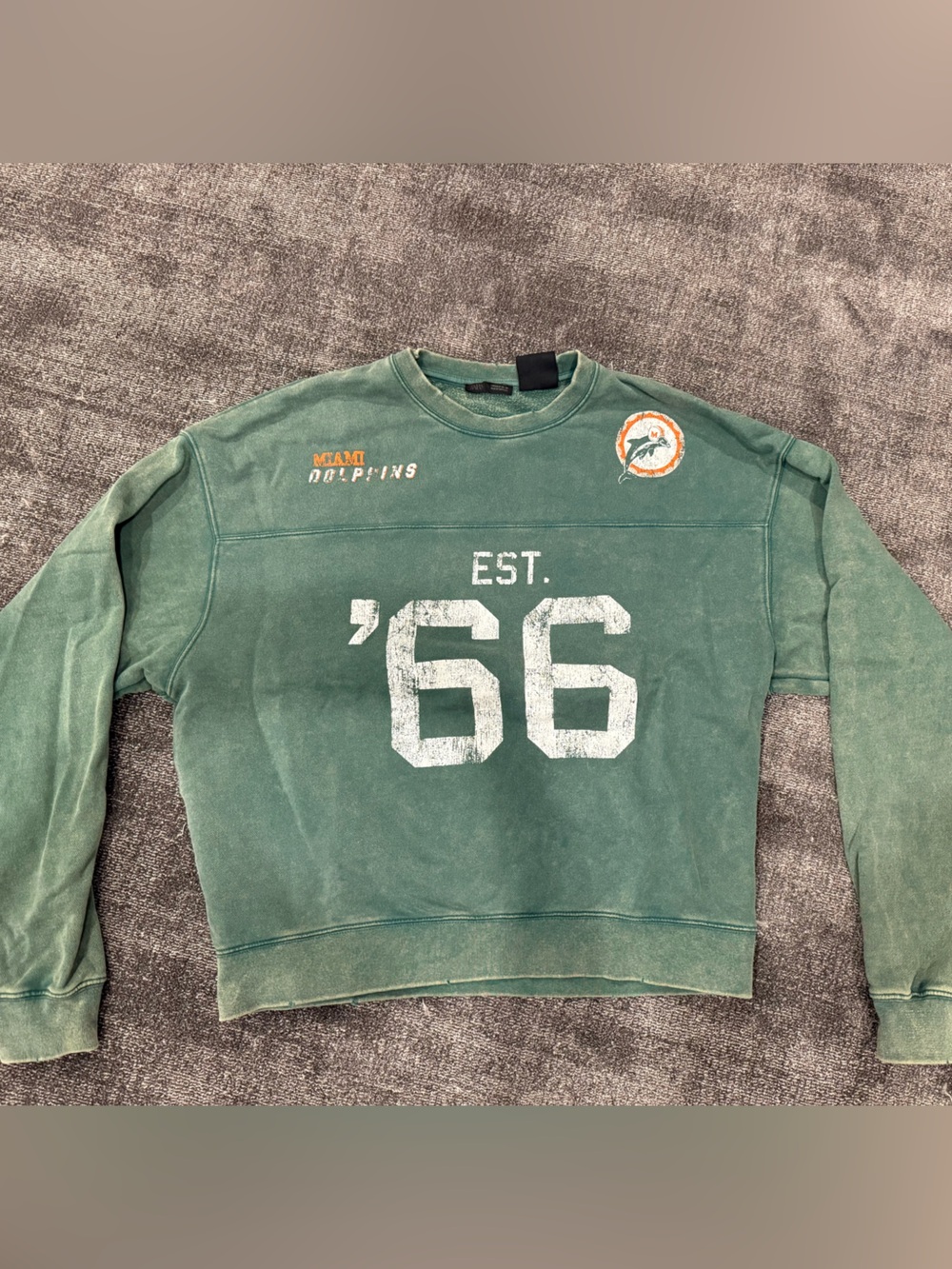 Zara Green Miami Dolphins Crewneck Sweatshirt